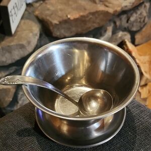 Vintage Denmark 18/8 Stainless Steel Serveware Bowl with Spoon